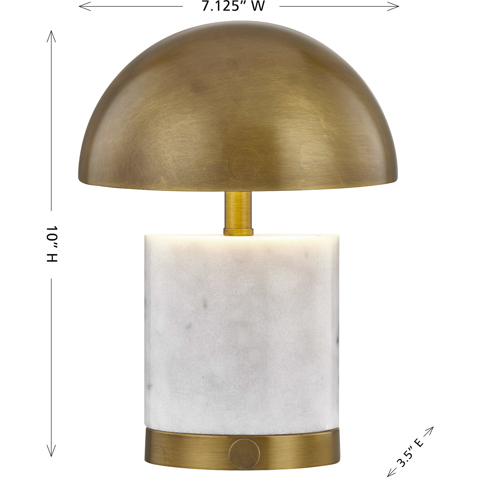 Cora 9.88 inch 2.30 watt Brass Portable Rechargeable Table Lamp Portable Light, Coco & Dash