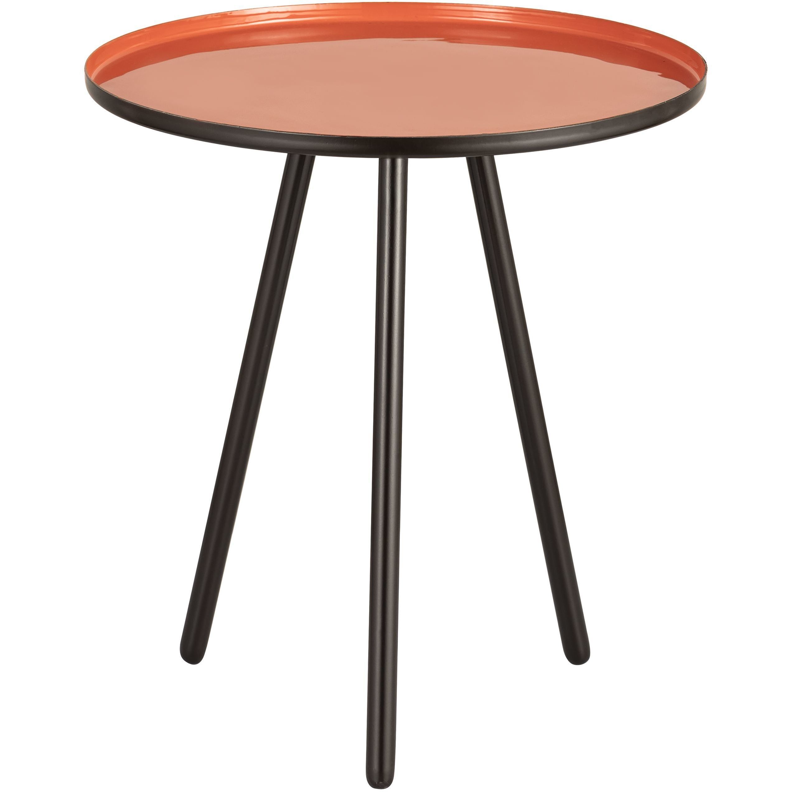 Gregg 21 X 16 inch Orange Enamel with Red Enamel and Black Accent Table, Set of 3