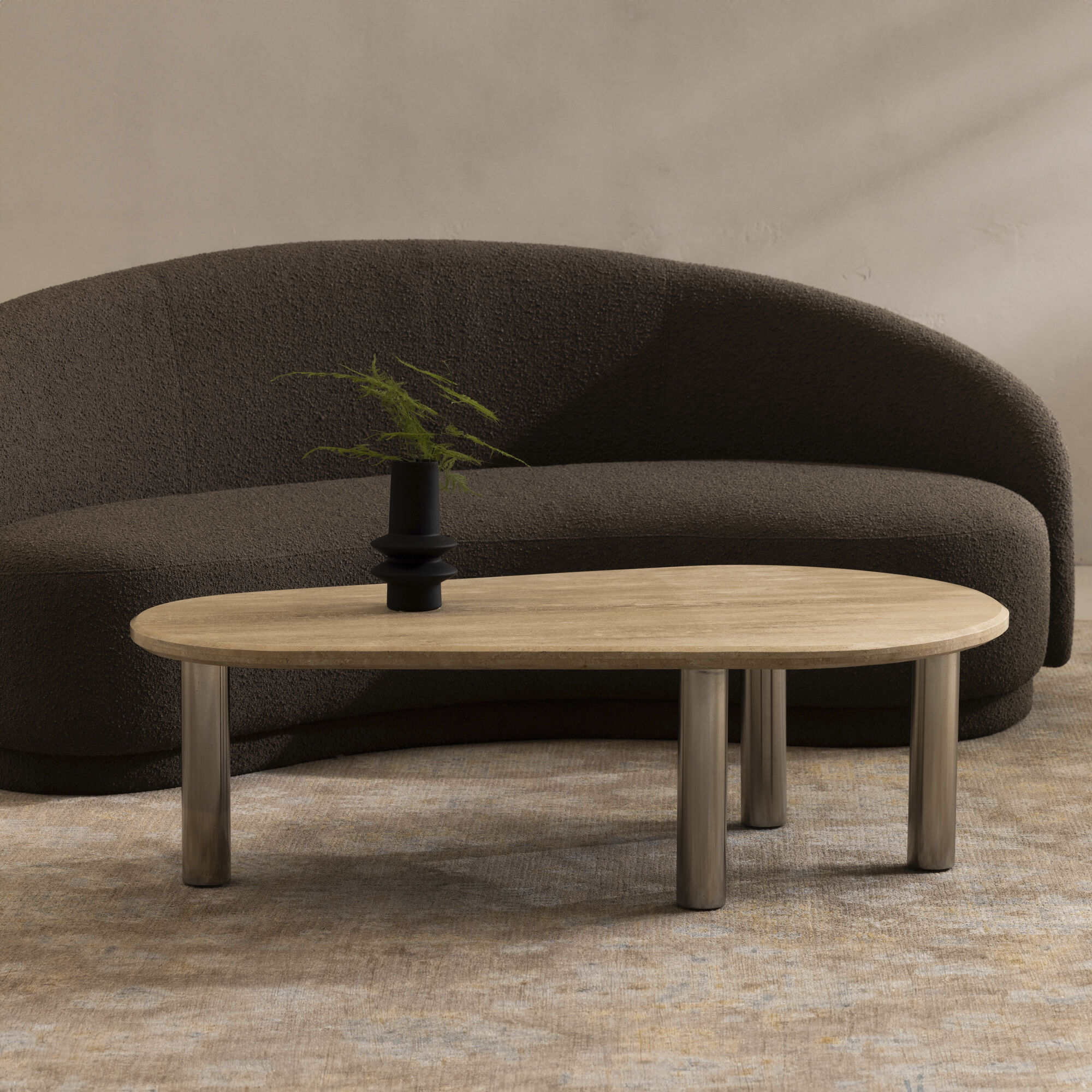 Fia 50 X 30 inch Beige Coffee Table