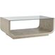 Maeva 46 X 17 inch Ash Burl and Oak Veneer and Glass Coffee Table