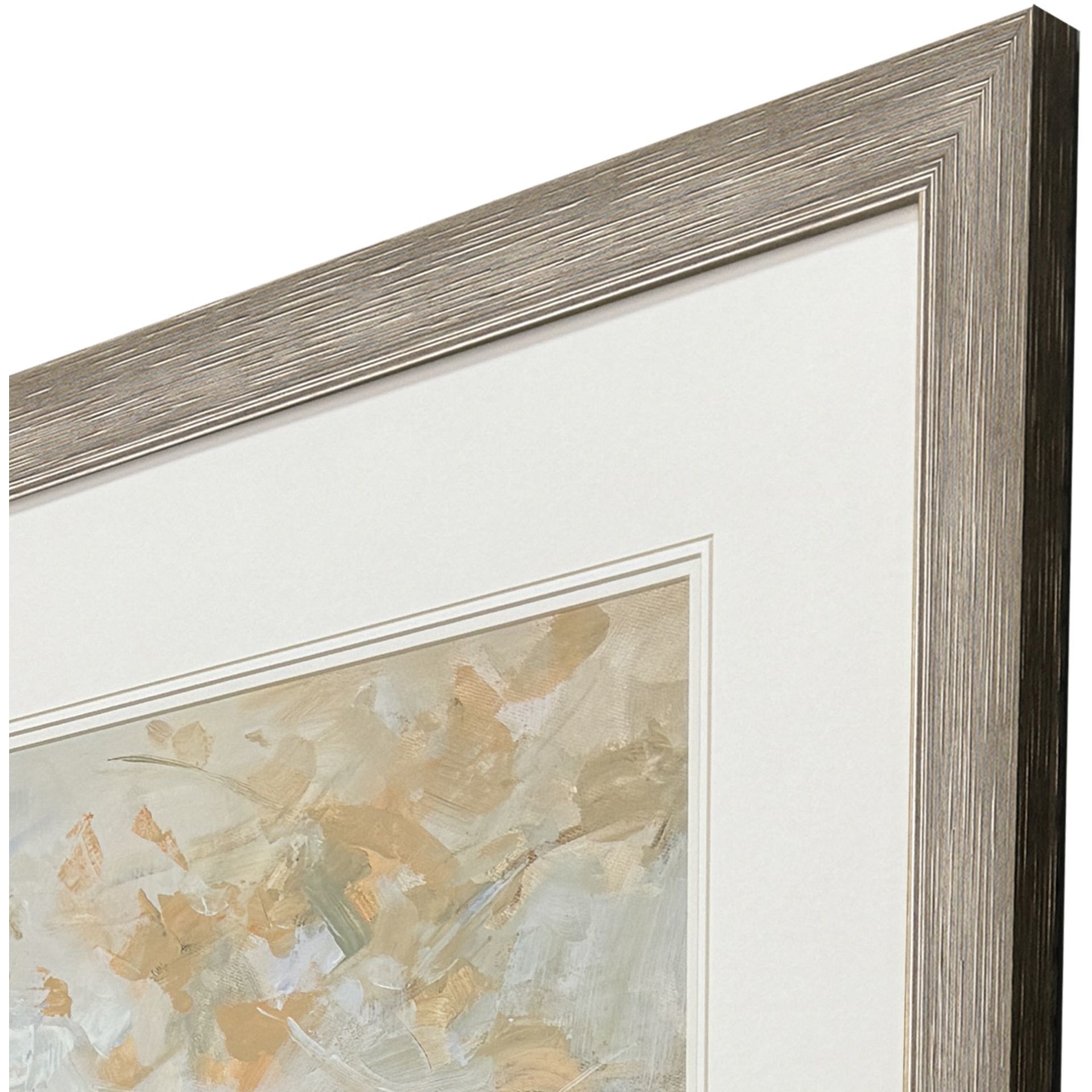 Illuminated Landscape White and Beige and Orange Framed Art