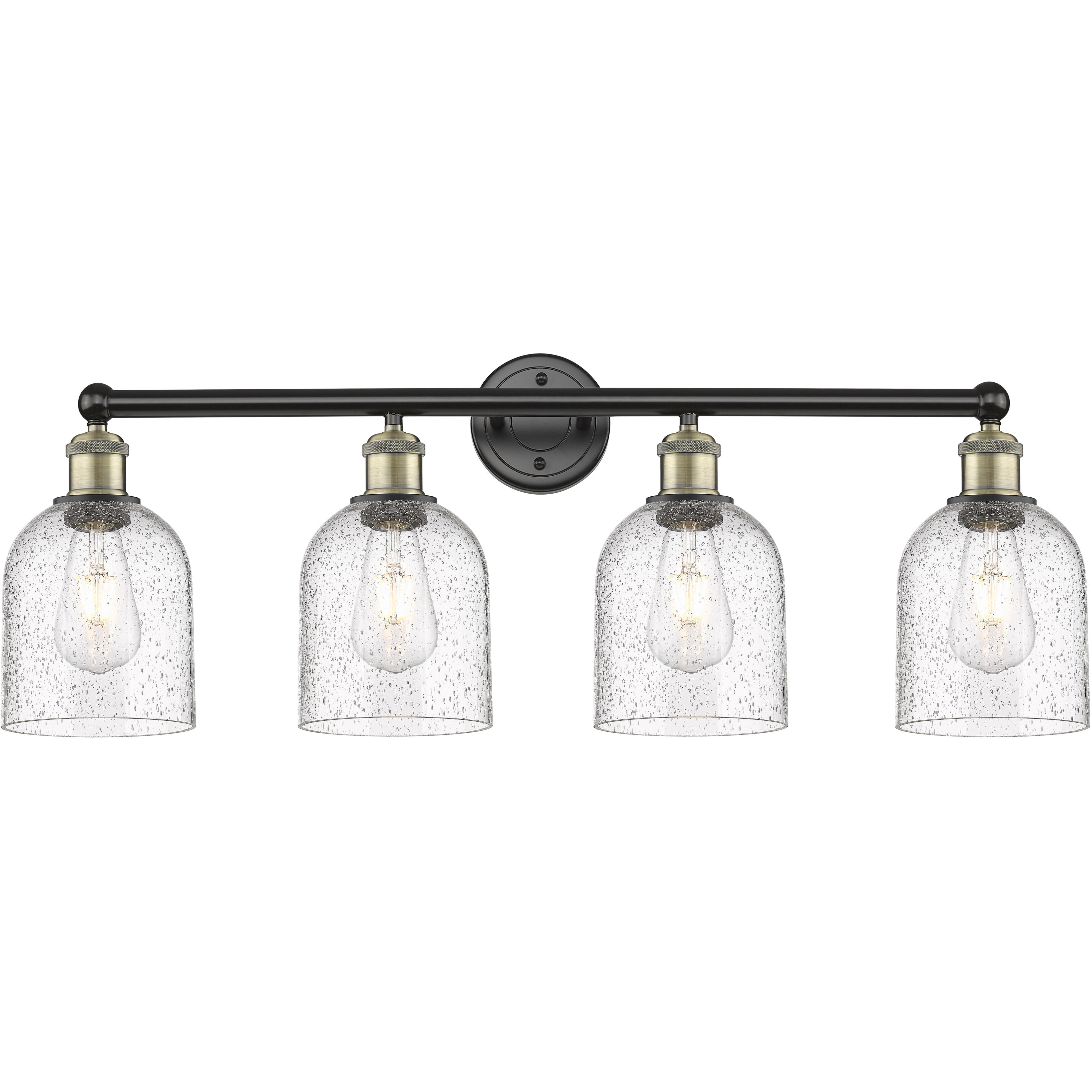 Edison Bella 4 Light 32.5 inch Black Antique Brass Bath Vanity Light Wall Light