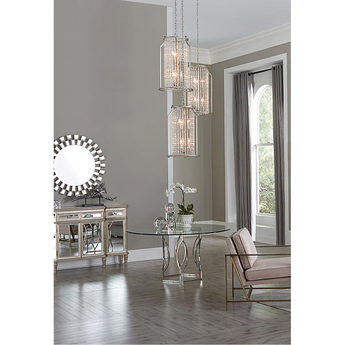 Bradstreet 6 Light 17.88 inch Silver Ridge Pendant Ceiling Light, Design Series