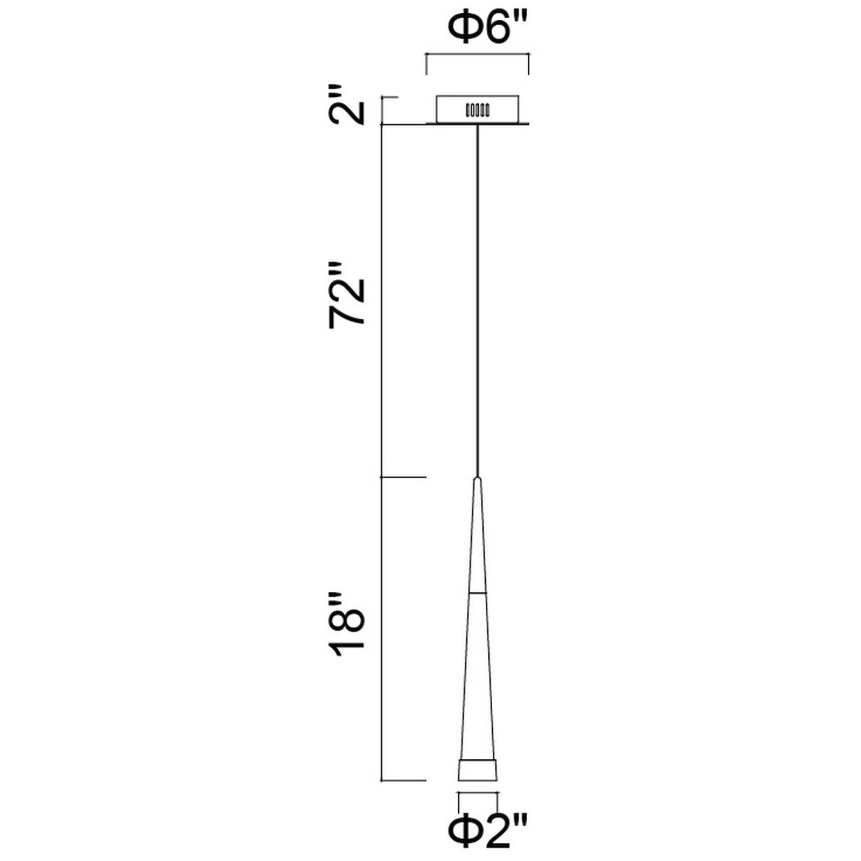 Andes LED 2 inch Satin Gold Down Mini Pendant Ceiling Light