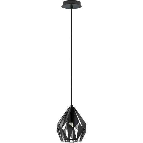 Carlton 1 Light 7.2 inch Matte Black and Silver Pendant Ceiling Light
