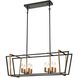 Bridgette 8 Light 36 inch Matte Black Linear Chandelier Ceiling Light