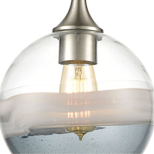 Saronic Gulf 1 Light 8 inch Satin Nickel with Smoke Swirl Multi Pendant Ceiling Light, Configurable
