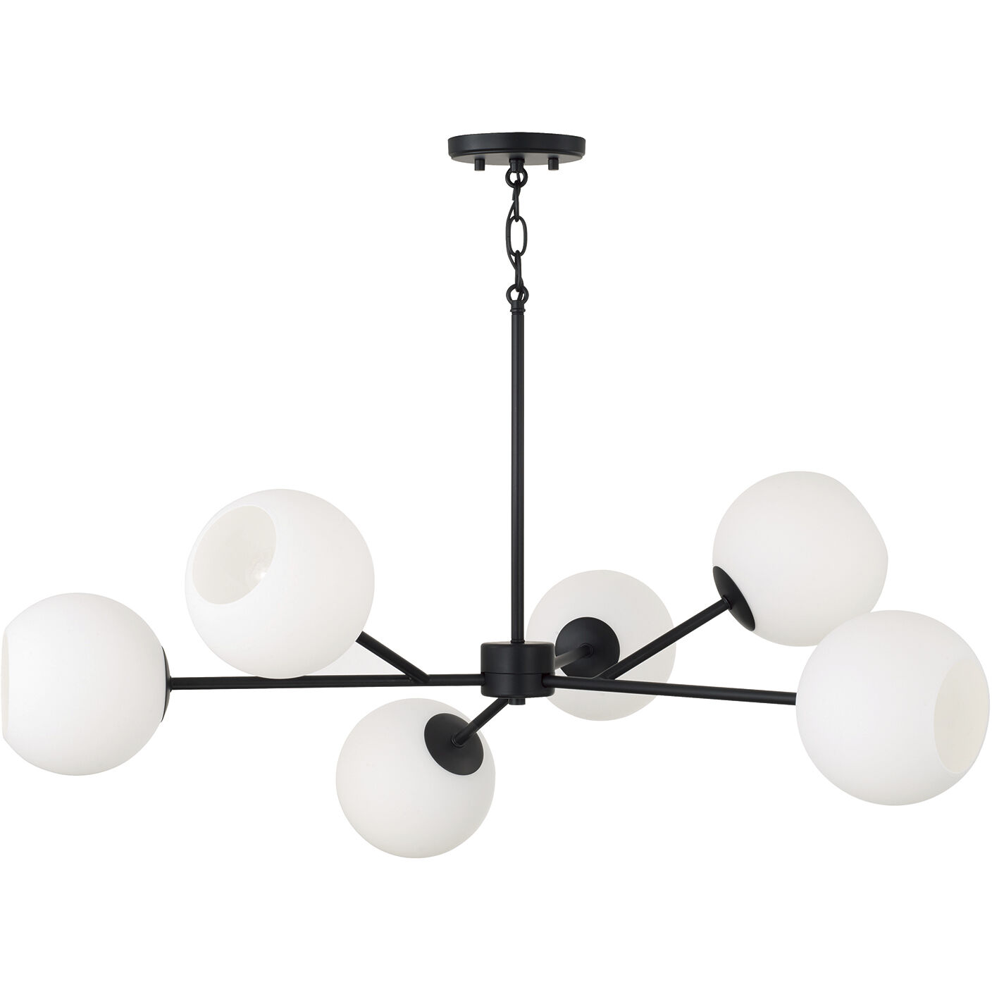 Atlas 6 Light 38 inch Matte Black Chandelier Ceiling Light