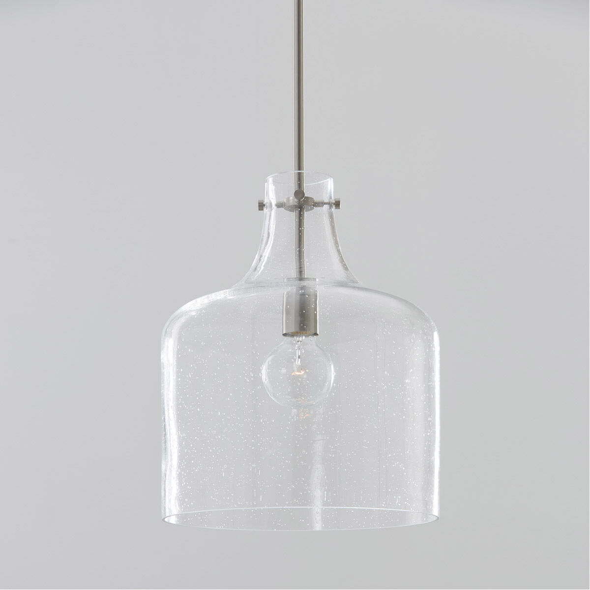 Elijah 1 Light 11.75 inch Brushed Nickel Pendant Ceiling Light