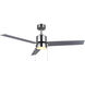 Liv 52 inch Brushed Nickel with Gray and walnut Blades Ceiling Fan