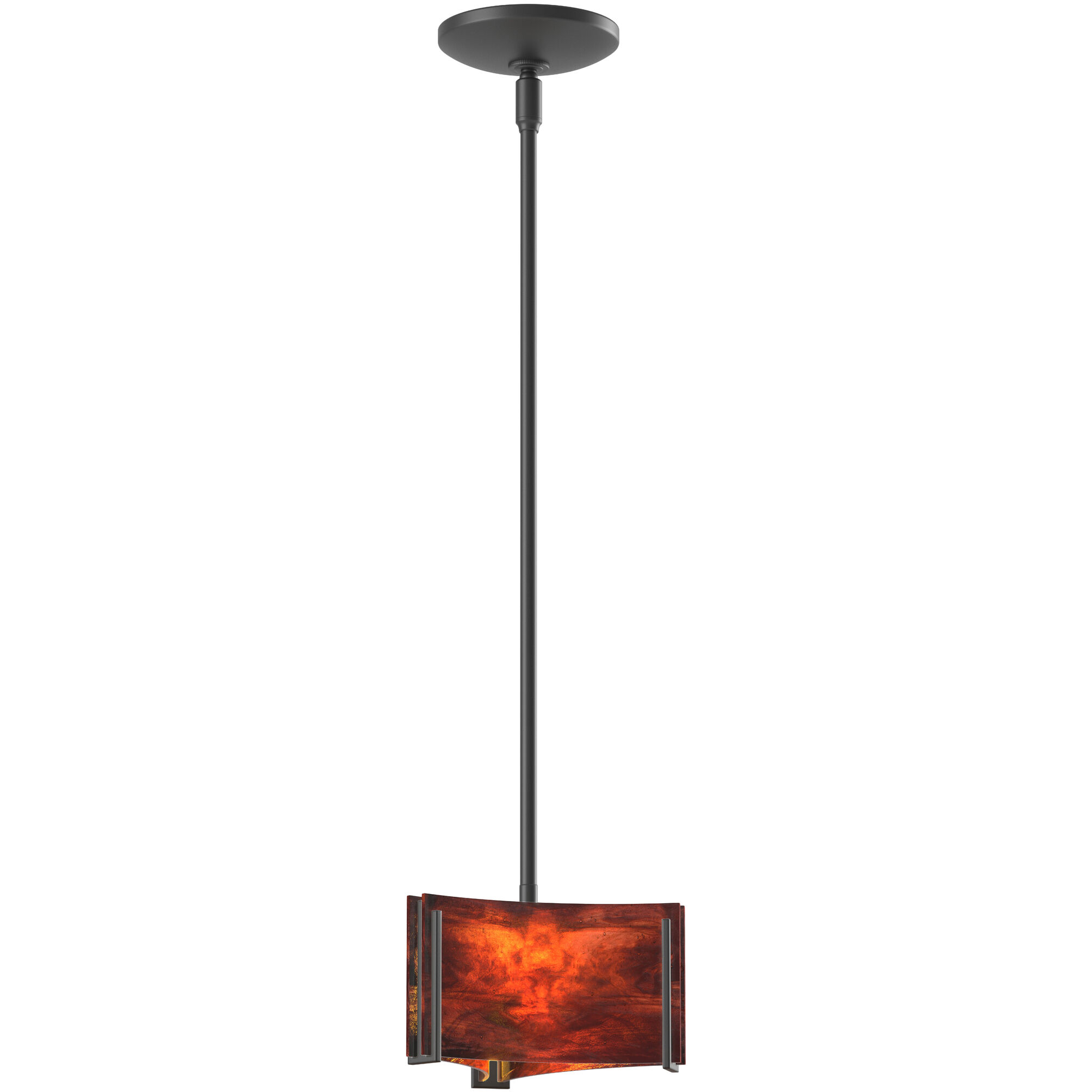 Exos Delta 1 Light 8 inch Black Mini Pendant Ceiling Light in Topaz