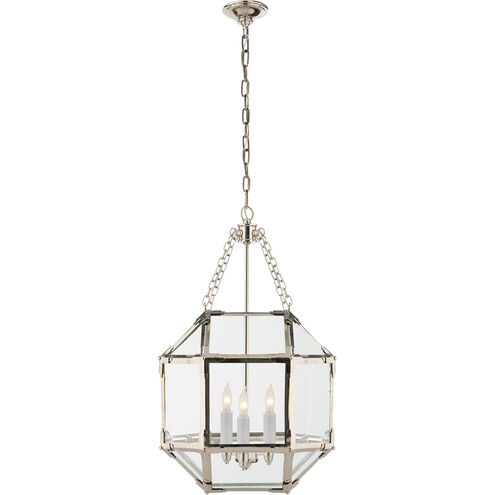 Suzanne Kasler Morris 3 Light 13.5 inch Polished Nickel Lantern Pendant Ceiling Light in Clear Glass, Small