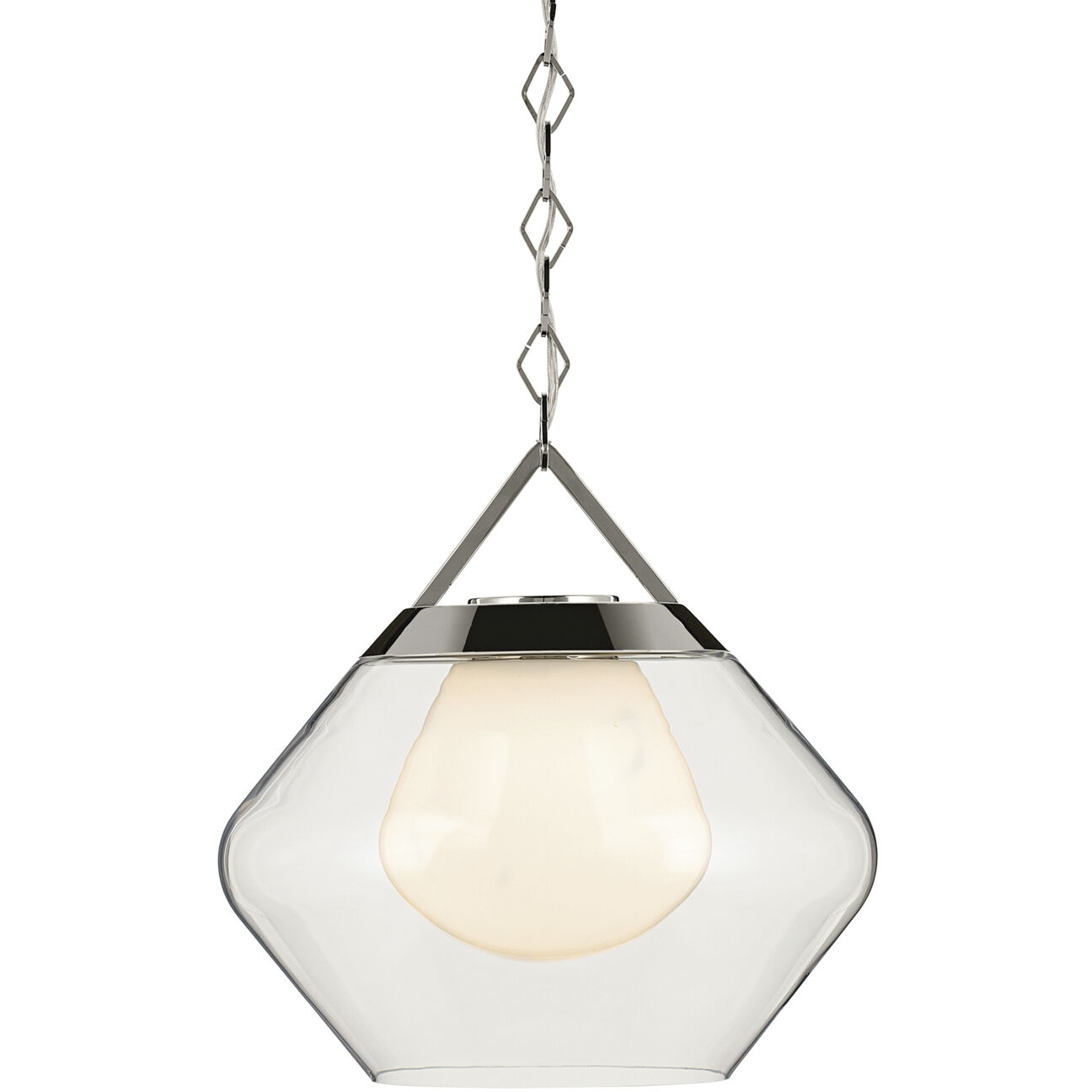 Nella 1 Light Polished Nickel Pendant Ceiling Light