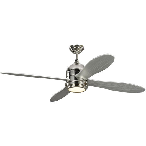 Metrograph 56 inch Polished Nickel with Grey Blades Ceiling Fan