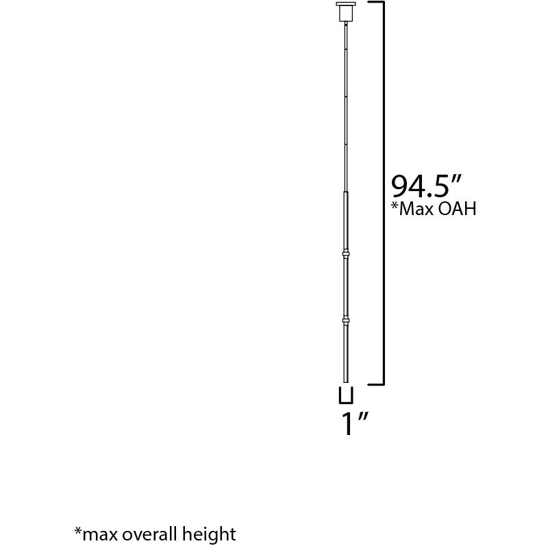 Dorian LED 1 inch Polished Chrome Single Pendant Ceiling Light