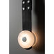 Art & Alchemy SNAPS LED 5.5 inch White Sconce Wall Light in Black Leather with Alabaster