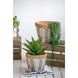 Round Natural/Black Outdoor Planter