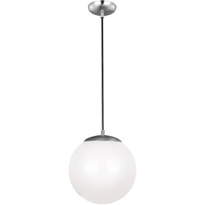 Leo - Hanging Globe 1 Light 12 inch Satin Aluminum Pendant Ceiling Light