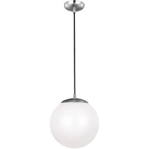 Leo - Hanging Globe 1 Light 12 inch Satin Aluminum Pendant Ceiling Light