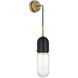 Visual Comfort Signature Collection Thomas O'Brien Junio LED 4.25 inch Bronze and Brass Wall Light in Clear Glass, Bronze and Hand-Rubbed Antique Brass TOB2645BZ/HAB-CG - Open Box