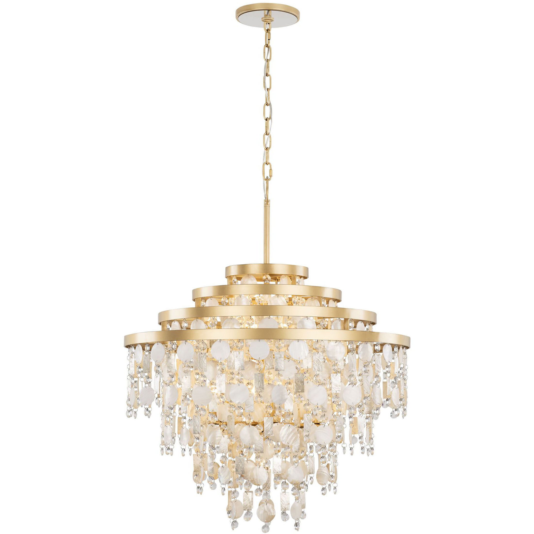 Kalani 10 Light 28 inch French Gold Chandelier Ceiling Light, Smithsonian Collaboration