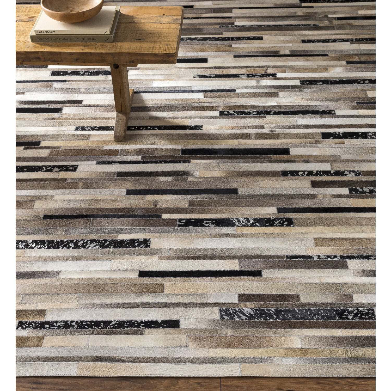 Trail 96 X 96 inch Black Rug in 8 Ft Square, Square