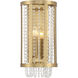 Mancini 2 Light 8 inch Warm Brass Wall Sconce Wall Light, Lighting One (Open)