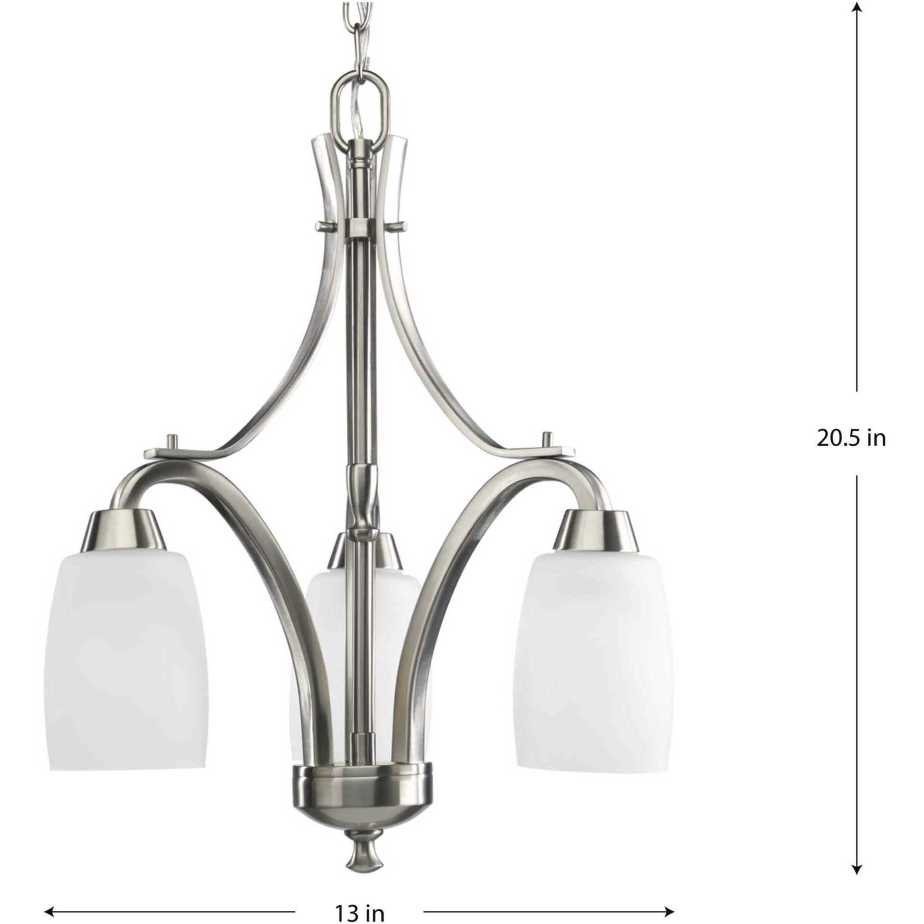 Wisten 3 Light 13 inch Brushed Nickel Chandelier Ceiling Light