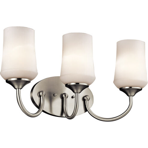 Aubrey 3 Light 21 inch Brushed Nickel Wall Mt Bath 3 Arm Wall Light in Incandescent