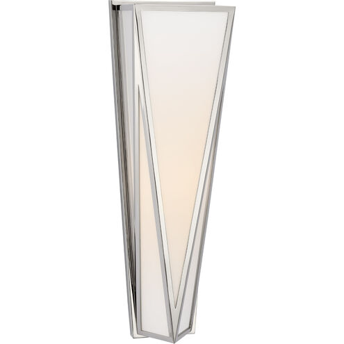 Julie Neill Lorino LED 5.5 inch Polished Nickel Sconce Wall Light in White Glass, Medium