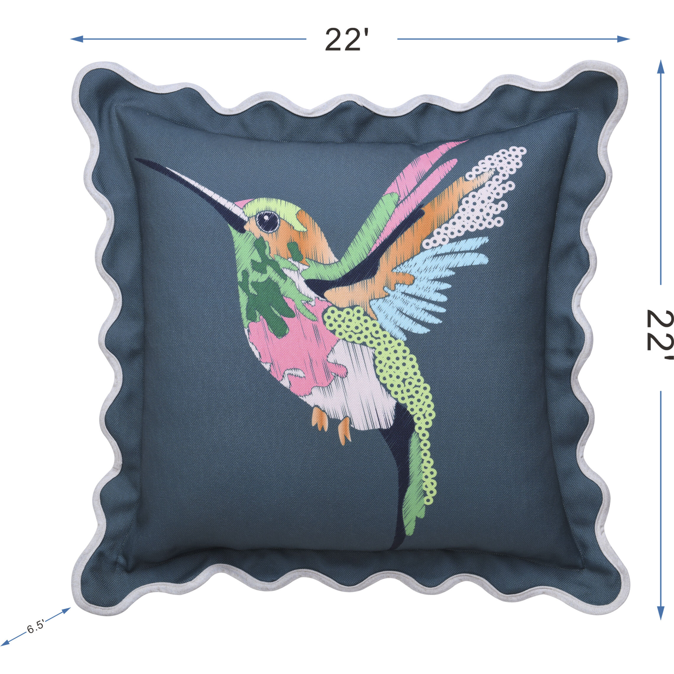 Blaire 22 X 7 inch Multi and Blue and Pink and Green Pillow