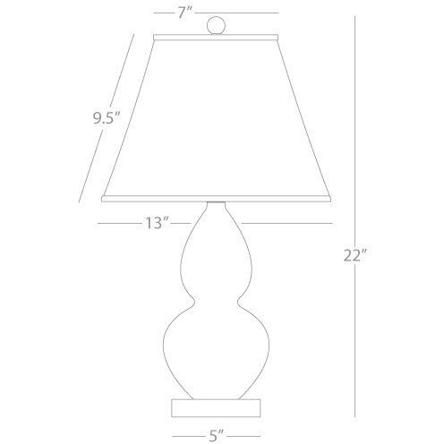Small Double Gourd 22 inch 150 watt Matte Smokey Taupe Glazed Ceramic with Lucite Base Accent Lamp Portable Light in Matte Smoky Taupe, Navy with Gray