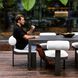 Bolster Back Java Black and Oyster White Outdoor Dining Chair