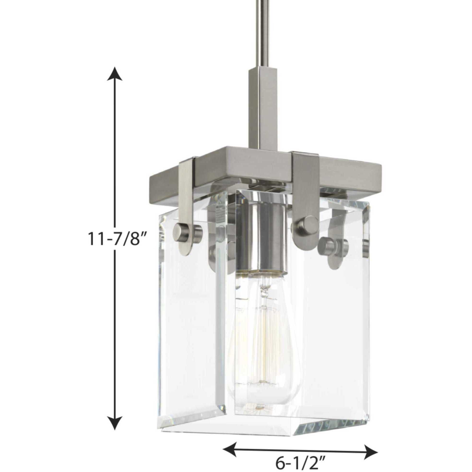 Glayse 1 Light 7 inch Brushed Nickel Mini-Pendant Ceiling Light, Design Series