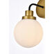 Hanson 1 Light 9 inch Black and Brass Bath Sconce Wall Light