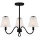 McKinney 3 Light 21.75 inch Matte Black Semi-Flush Mount Ceiling Light, Extra Large