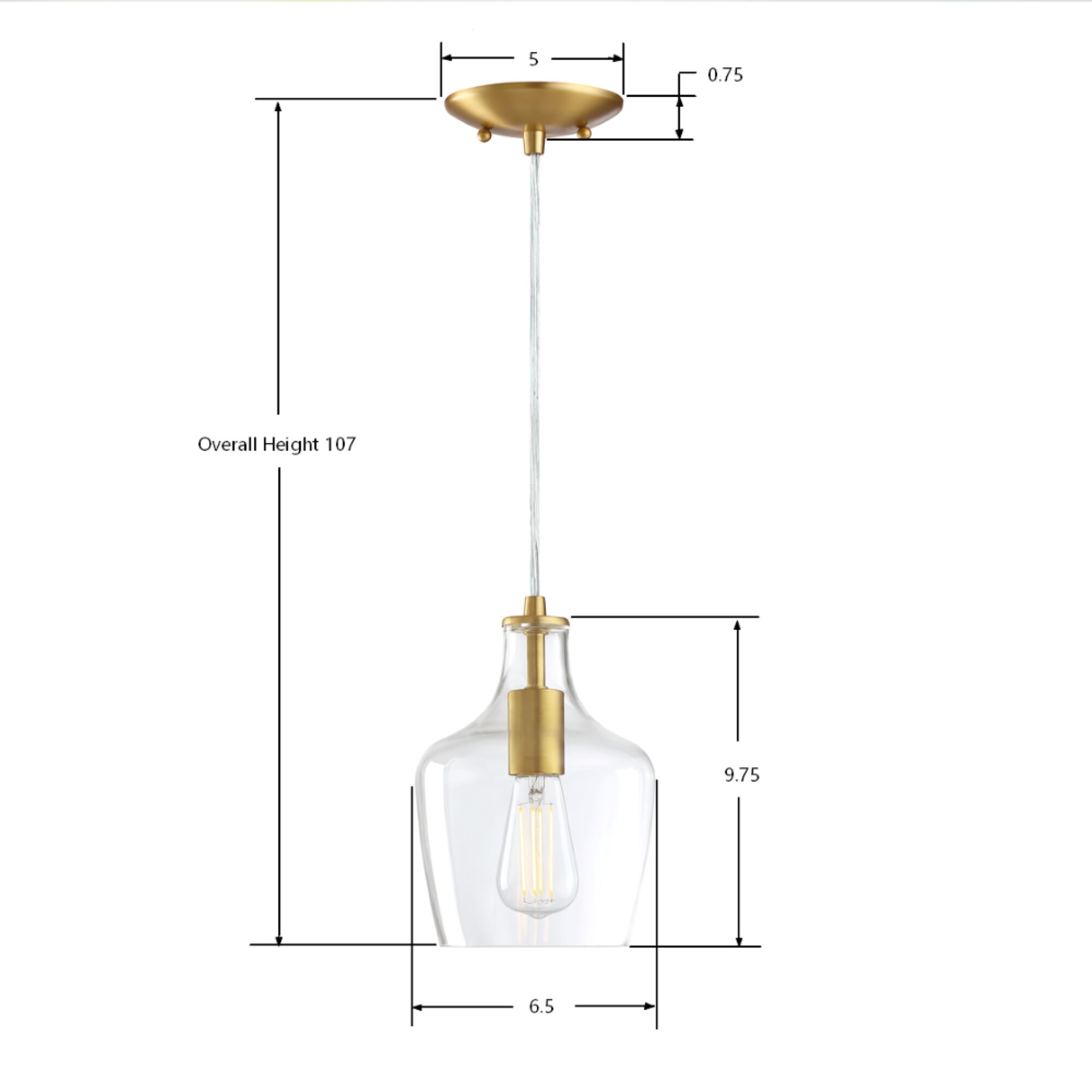 Milo 1 Light 7 inch Soft Gold Mini Pendant Ceiling Light