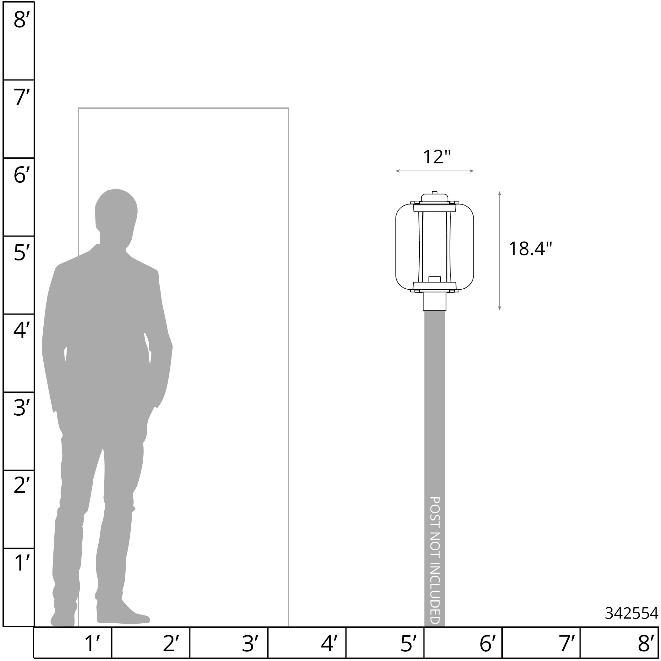 Fairwinds 1 Light 18.4 inch Coastal Dark Smoke Outdoor Post Light, Extra Large