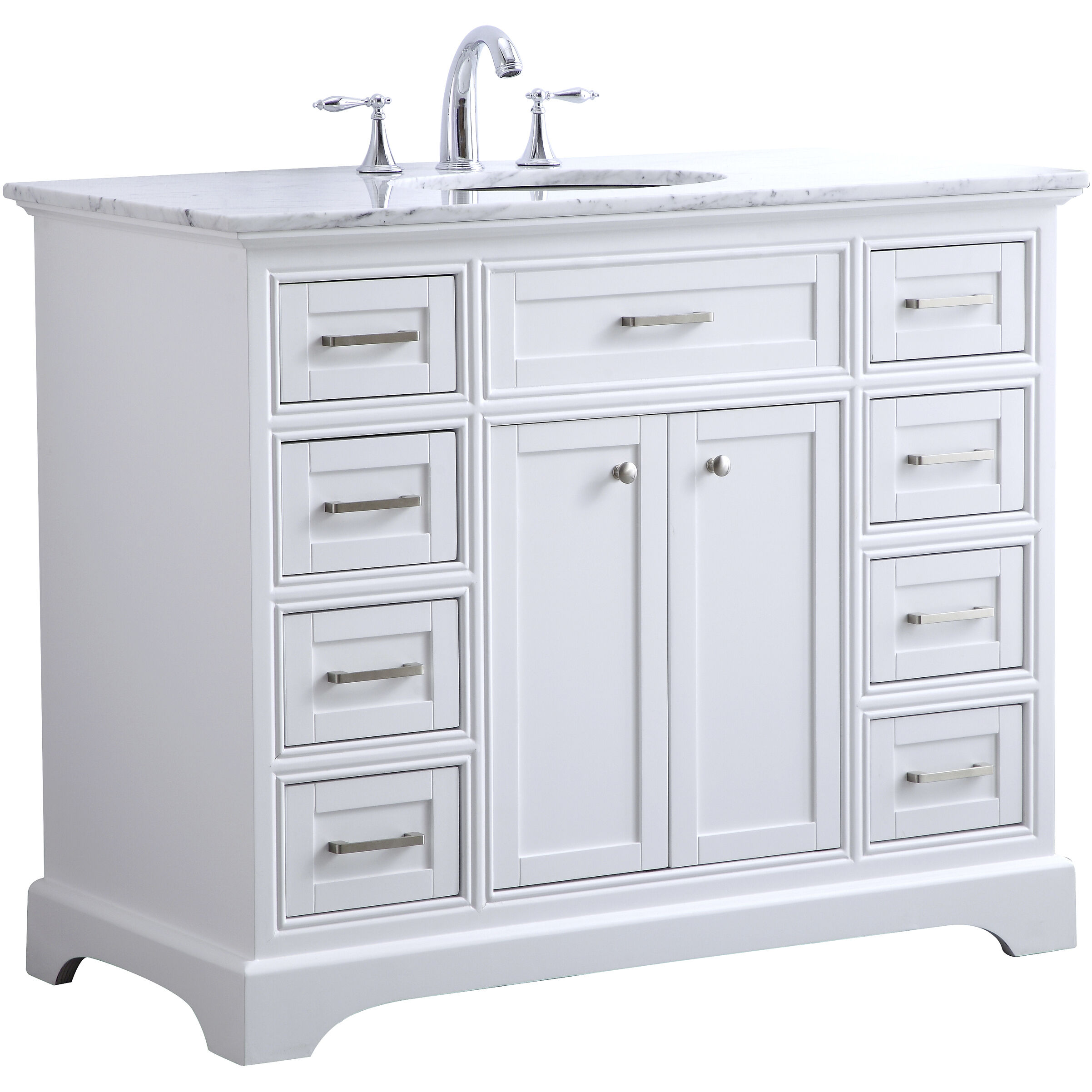 Americana 84 X 22 X 70 inch White Vanity Sink Set