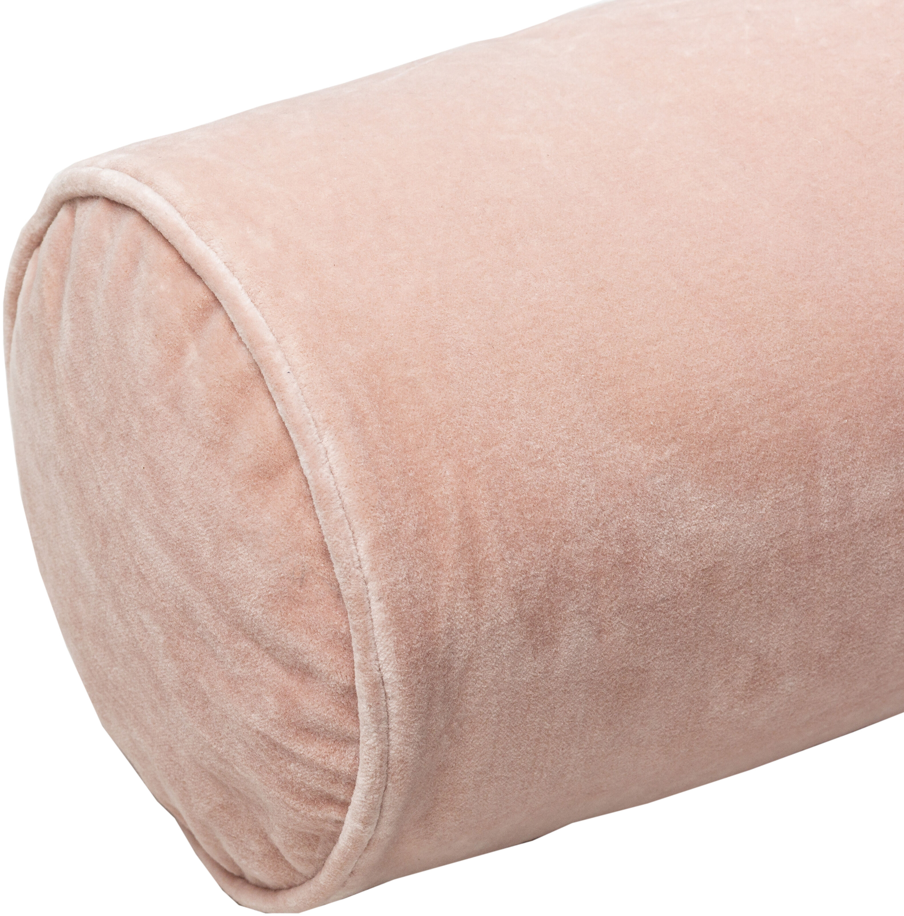 Pink velvet bolster pillow hot sale