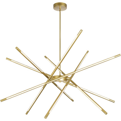 Oskil LED 43 inch Satin Gold Chandelier Ceiling Light
