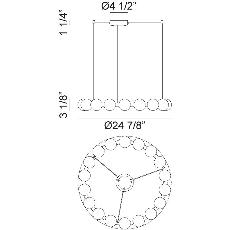 Oni LED 24.88 inch Oxidized Gold Chandelier Ceiling Light