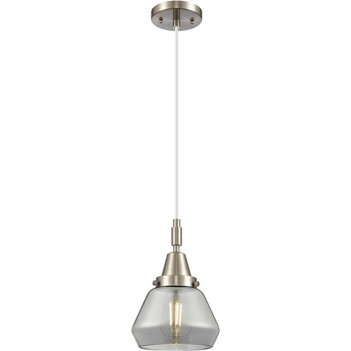 Fulton 1 Light 7 inch Brushed Satin Nickel Mini Pendant Ceiling Light in Light Smoke Glass
