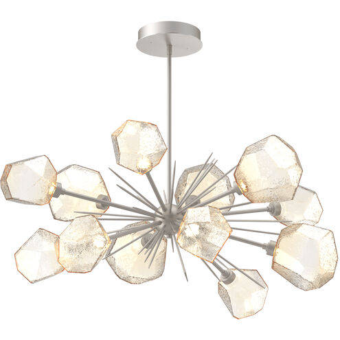 Gem LED 48.3 inch Beige Silver Linear Pendant Ceiling Light in Metallic Beige Silver, Amber, 2700K LED, Oval Starburst