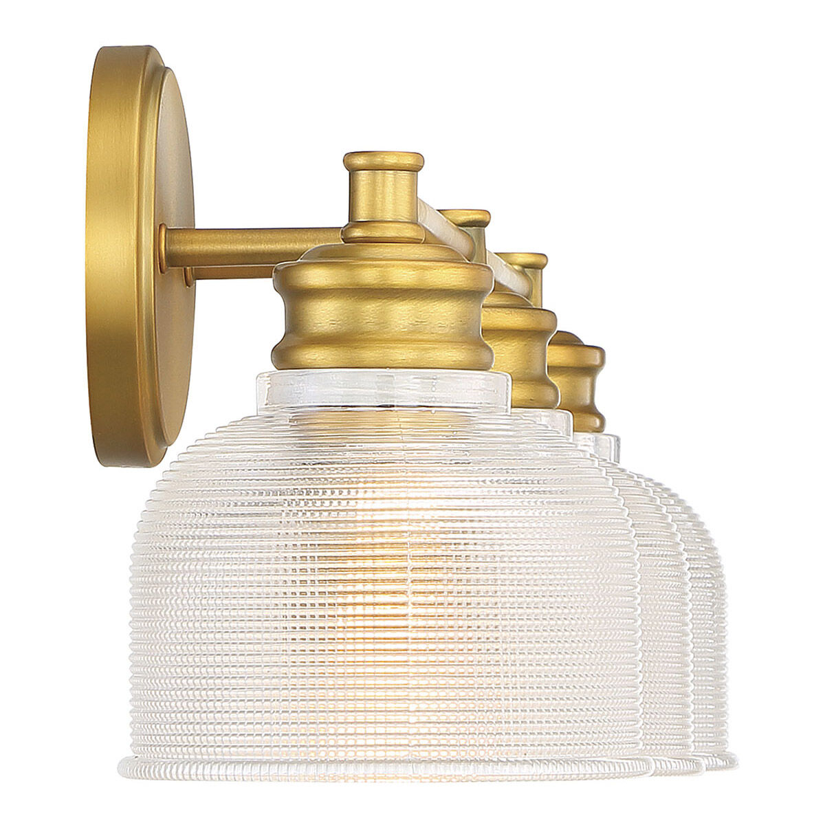 Transitional 3 Light 24.25 inch Natural Brass Bathroom Vanity Light Wall Light