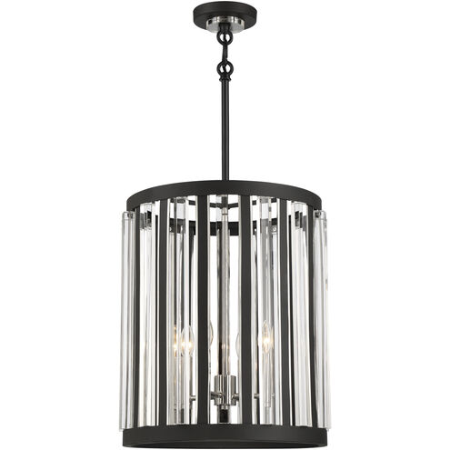 Majestic Splendor 4 Light 19 inch Polished Nickel/Sand Coal Pendant Ceiling Light