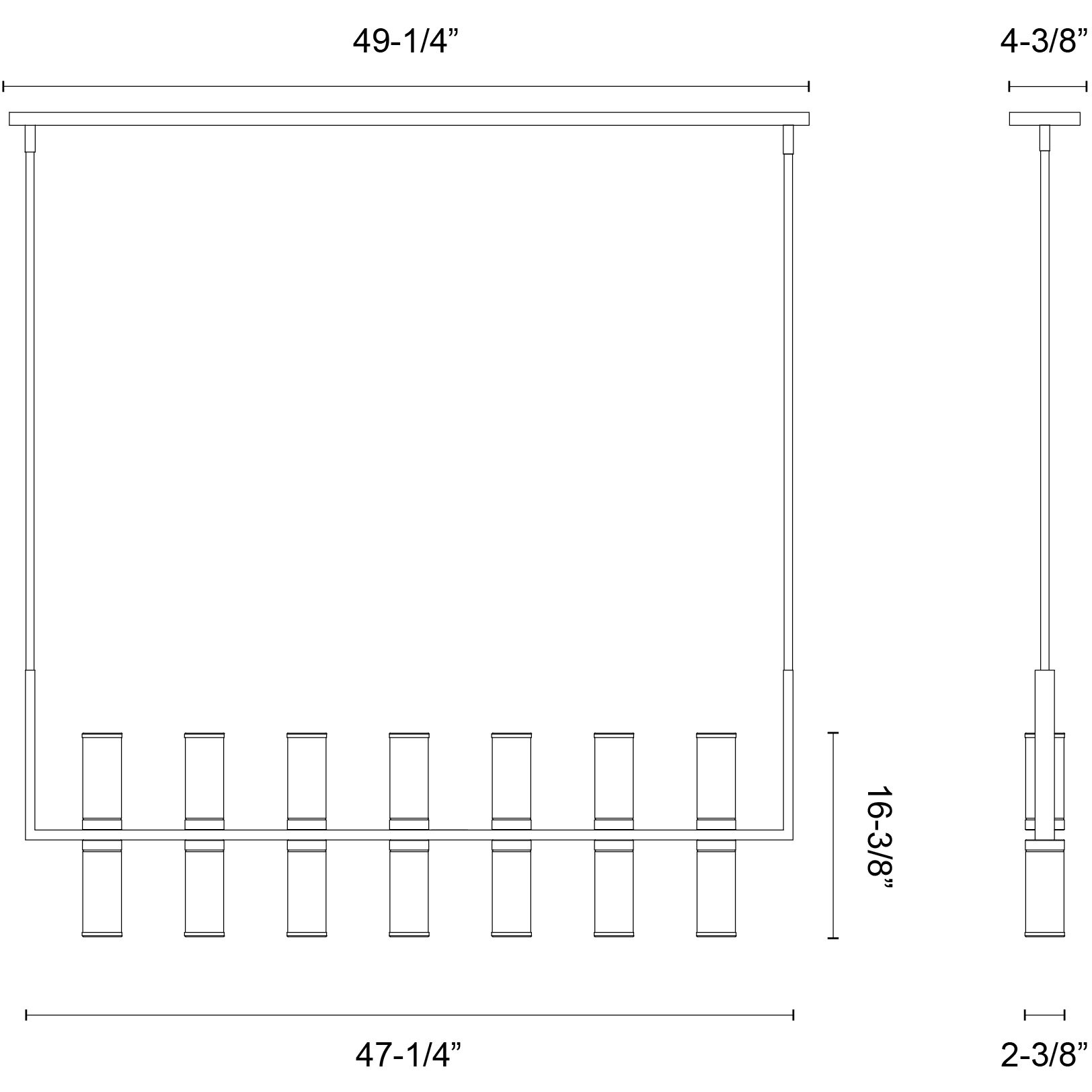 Revolve 14 Light 47.25 inch Urban Bronze Linear Pendant Ceiling Light