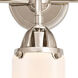 Nouveau 2 Dover LED 23 inch Polished Nickel Bath Vanity Light Wall Light in Matte White Glass