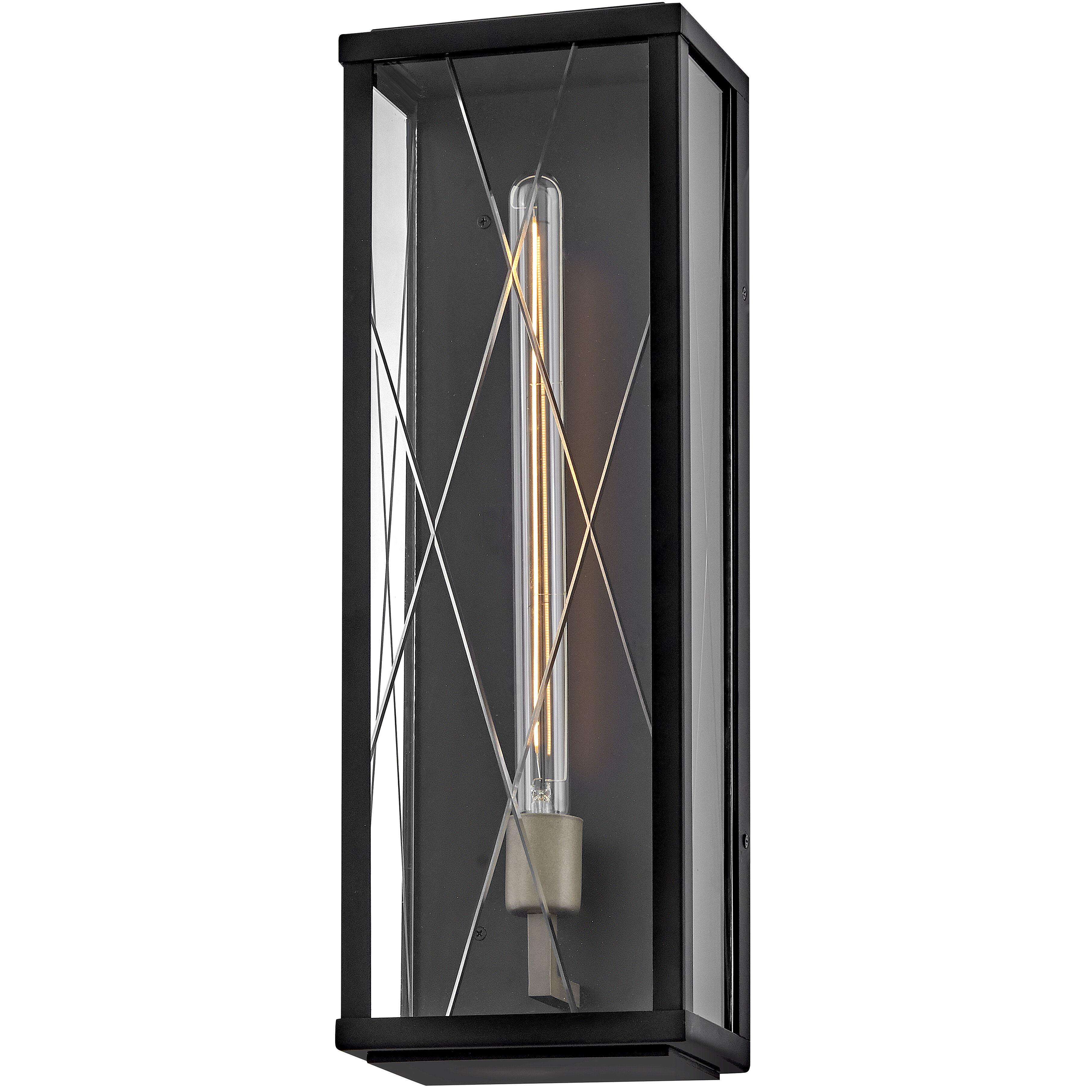 Monte 1 Light 22 inch Black with Burnished Bronze Outdoor Wall Mount