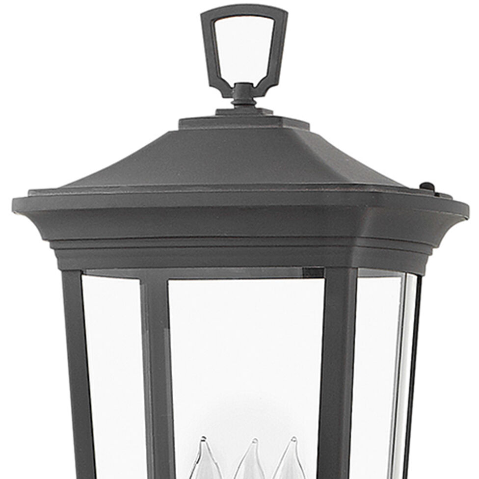 Bromley 3 Light 22.75 inch Museum Black Outdoor Post Mount Lantern in Non-LED